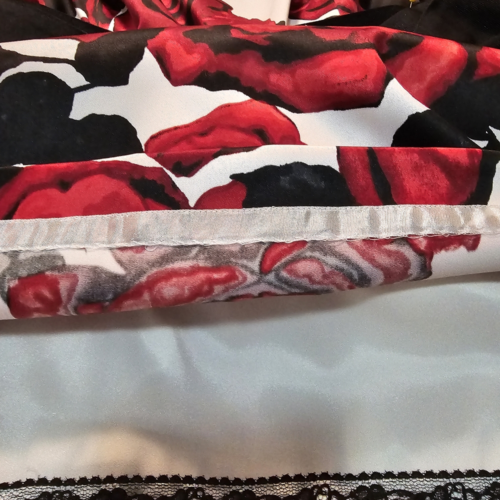 White House Black Market Red and Black Rose Midi Dress - Picture 4 of 5